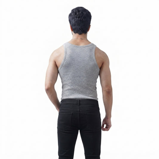 Organic Cotton Grey Ribbed Tank top