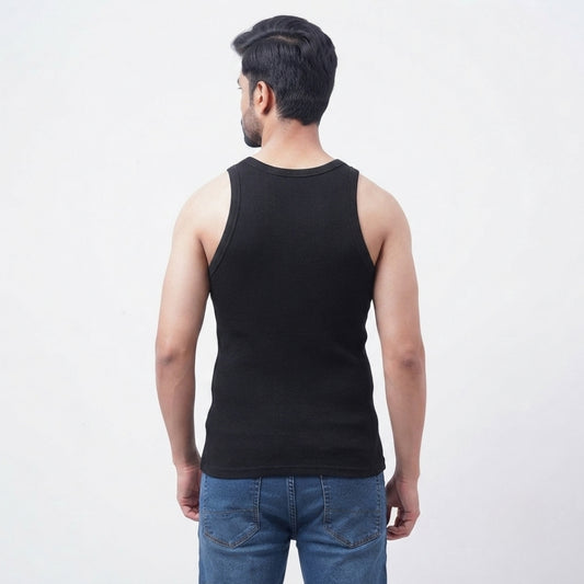 Organic Cotton Black Ribbed Tank top