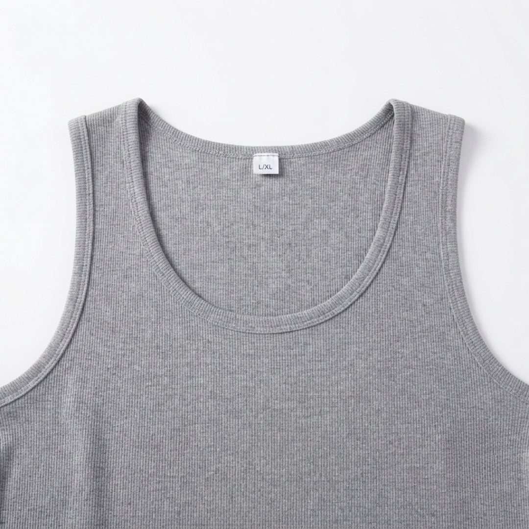 Organic Cotton Grey Ribbed Tank top
