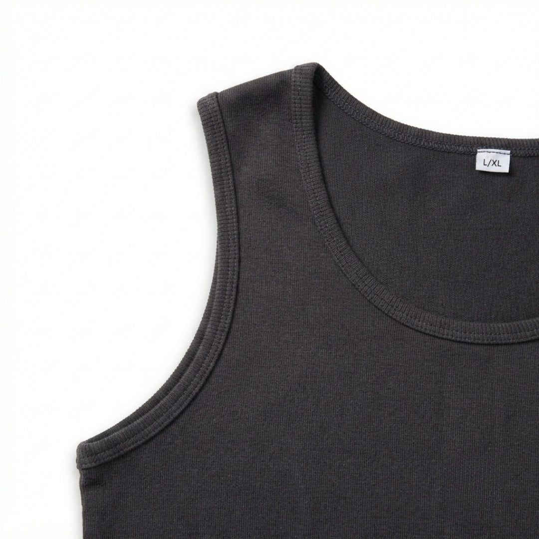 Organic Cotton Black Ribbed Tank top