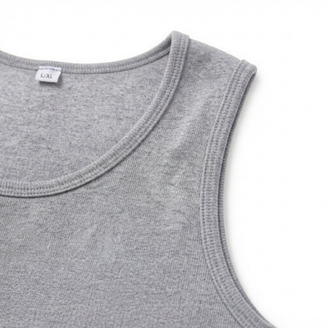 Organic Cotton Grey Ribbed Tank top