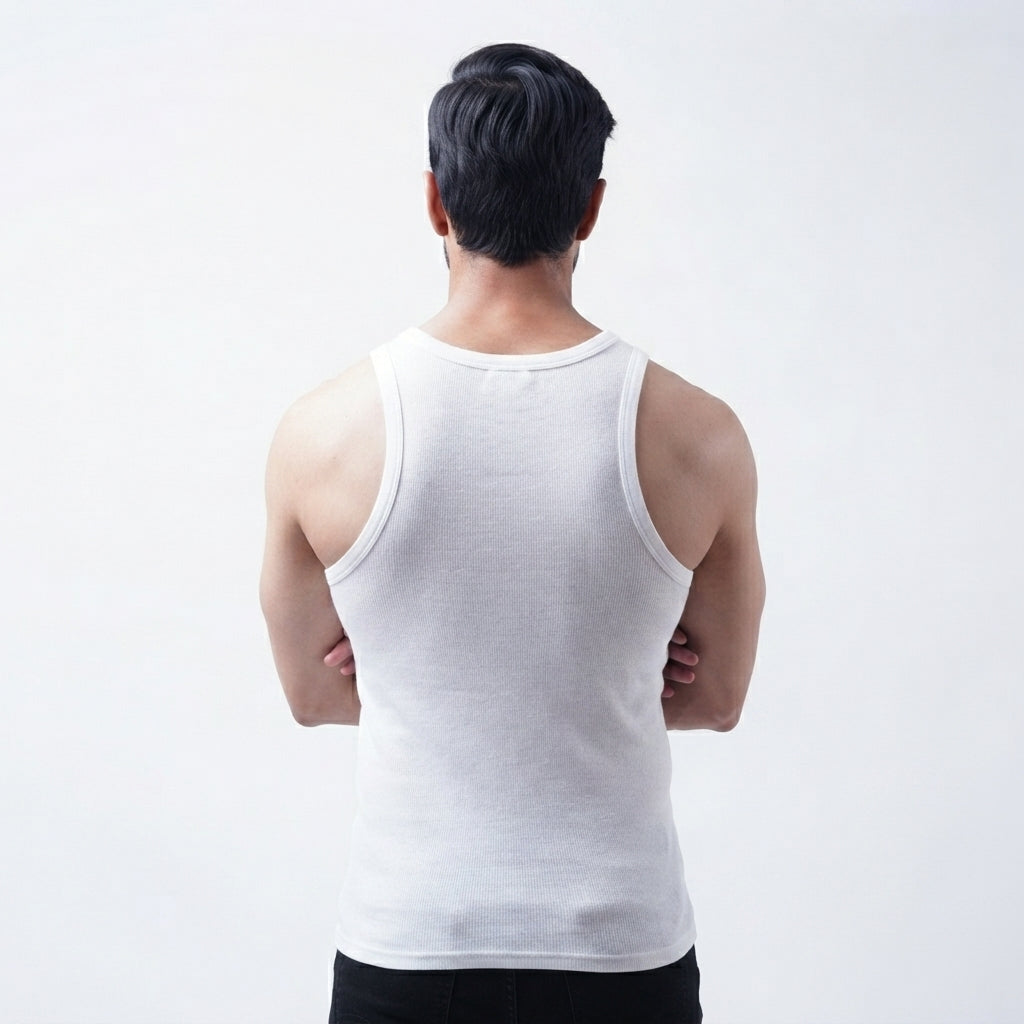 Organic Cotton White Ribbed Tank top