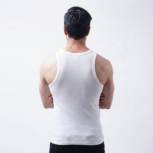 Organic Cotton White Ribbed Tank top