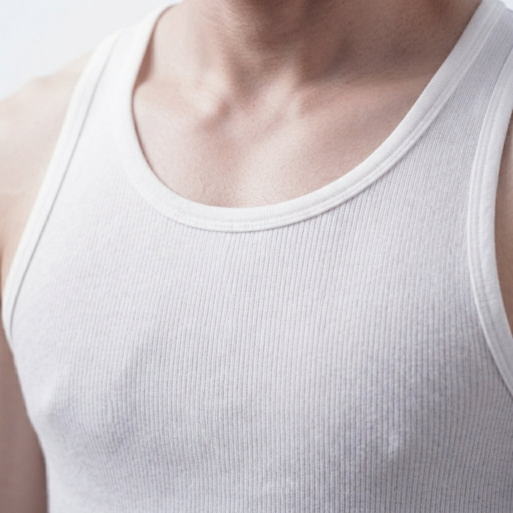 Organic Cotton White Ribbed Tank top